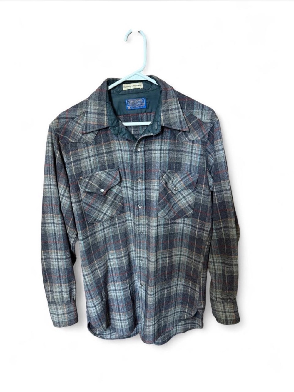 Pendleton 100% Virgin Wool Made in USA Plaid Button-Up Shirt Men’s Medium